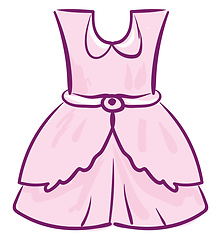 Image showing A showcase pink-colored frock for girl children vector or color 