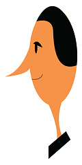 Image showing A man with pointy nose vector or color illustration