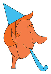 Image showing Cartoon birthday boy vector illustartion on white background