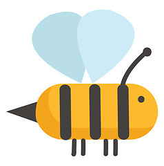 Image showing Simple sketch of a bee color vector on white background