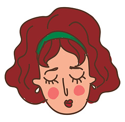 Image showing A lady with pink blush vector or color illustration