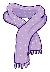 Image showing Clipart of a purple scarf with white polka design vector or colo