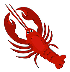 Image showing Clipart of a red-colored lobster vector or color illustration