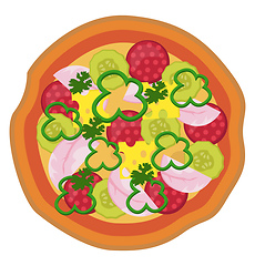 Image showing Colorful salami pizzaPrint