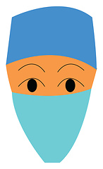 Image showing Doctor wearing a mask vector or color illustration