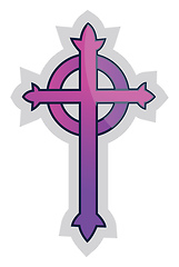 Image showing Purple Presbyterian Cross vector illustration on a white backgro