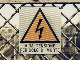 Image showing Vintage looking Electric shock sign