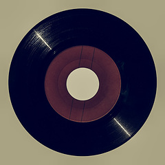 Image showing Vintage looking Red vinyl record