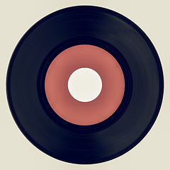 Image showing Vintage looking Vinyl record with pink label