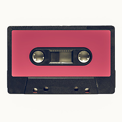 Image showing Vintage looking Tape cassette pink label