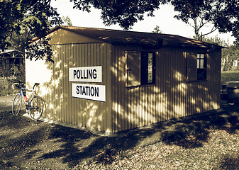 Image showing Vintage looking Polling station