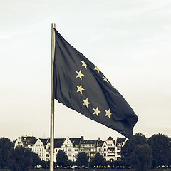 Image showing Vintage looking Flag of Europe
