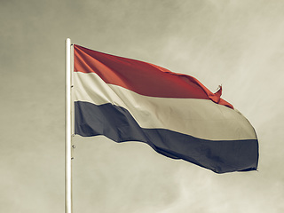 Image showing Vintage looking Flag of Netherlands