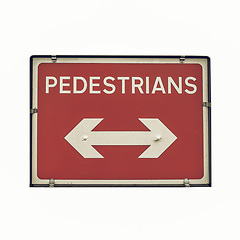 Image showing Vintage looking Pedestrian sign