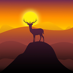 Image showing Mountain Deer Represents Wilderness Buck And Hunting