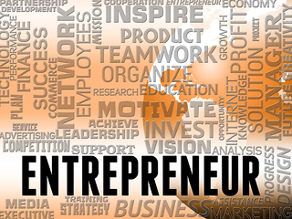 Image showing Entrepreneur Words Means Business Person And Enterprise