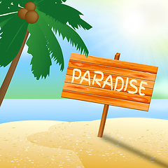 Image showing Paradise Vacation Shows Idyllic Beaches 3d Illustration
