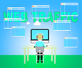 Image showing Web Traffic Indicates Seo Optimization 3d Illustration