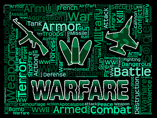 Image showing Warfare Words Indicates Military Action And Hostilities