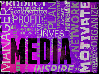 Image showing Media Words Shows Tv Radio And Newspapers