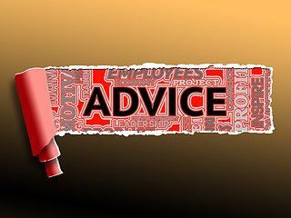 Image showing Advice Word Shows Assistance Support 3d Illustration