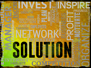 Image showing Solution Icons Represent Solving Successful And Success