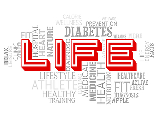 Image showing Life Words Indicates Living And Healthy Wellness