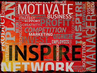 Image showing Inspire Words Indicates Inspiration Action And Motivate