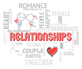 Image showing Relationships Word Shows Devotion Friendship And Love