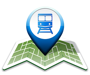 Image showing Train Map Indicates Intercity Journey 3d Illustration