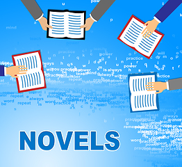 Image showing Novels Books Indicates Story Telling And Fiction