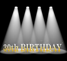 Image showing Thirtieth Birthday Represents 30th Celebration 3d Rendering