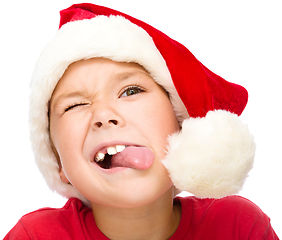 Image showing Little girl in santa hat