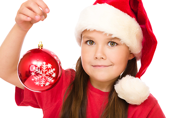 Image showing Young happy woman in christmas cloth