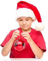 Image showing Young happy girl in christmas cloth