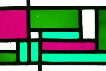 Image showing Image of a multicolored stained glass window