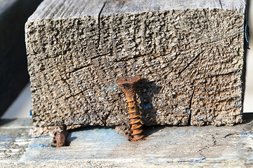 Image showing Old wooden boards