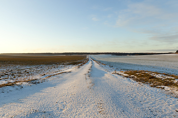 Image showing Ruts on a snow-covered road