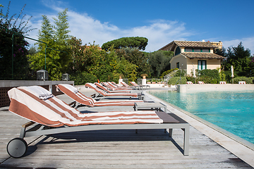 Image showing Lovely pool in the garden in the park.