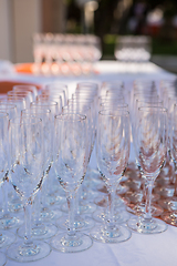 Image showing Champagne Glasses on the table