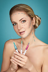 Image showing beautiful girl getting beauty injections