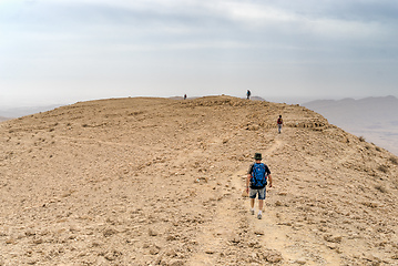 Image showing Hiking in israeli stone desert