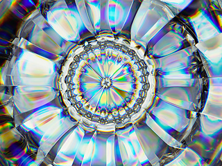 Image showing gradient glass structure extreme closeup and kaleidoscope