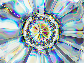 Image showing gradient glass structure extreme closeup and kaleidoscope