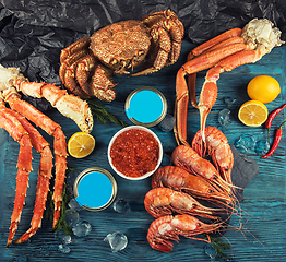 Image showing Set of fresh seafood