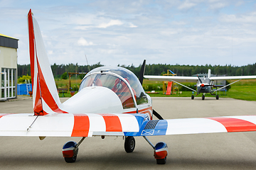 Image showing small airplane ready for runway