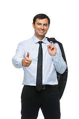 Image showing handsome businessman in blue shirt