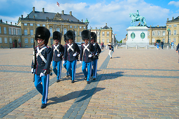 Image showing Marching Danish Royal Guard Copenhagen