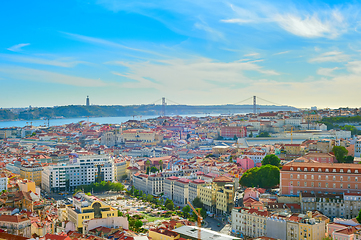 Image showing Skyline of Lisbon old town