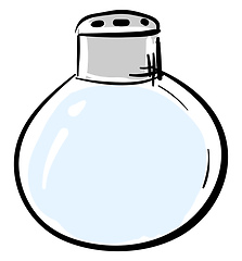 Image showing Clipart of a blue-colored round salt shaker vector or color illu